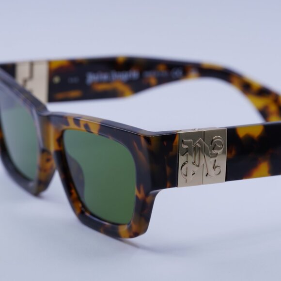 Palm Angels PERI10J MAGNOLIA 6055 Sunglasses Havana Rectangle Frame,Green Lenses - Picture 3 of 9